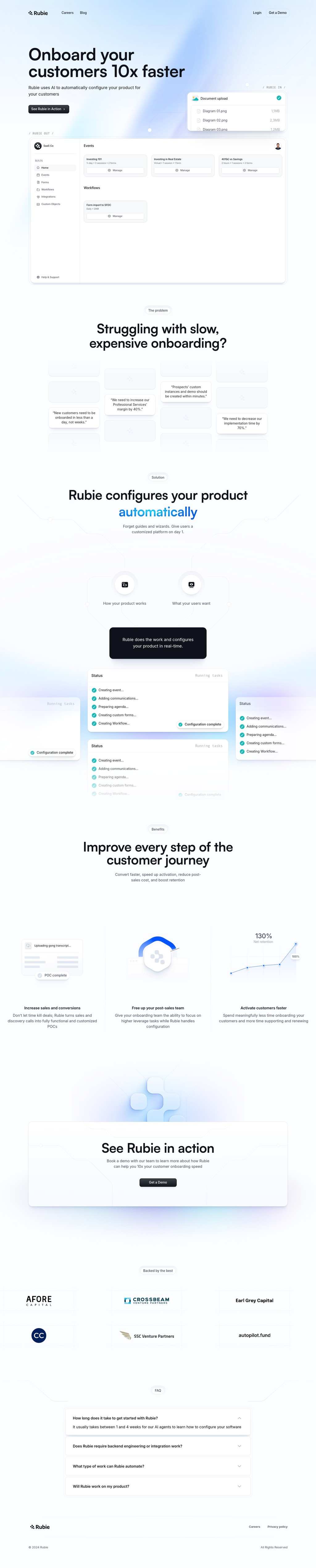 Rubie desktop landing page
