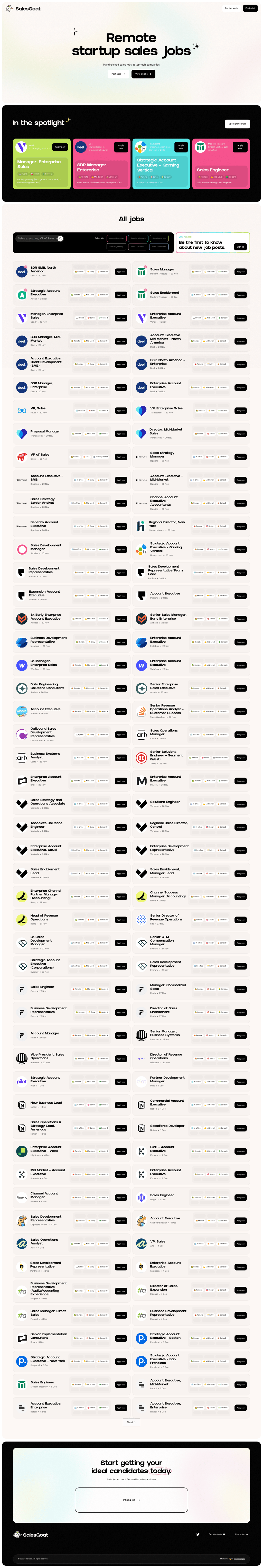 SalesGoat desktop landing page