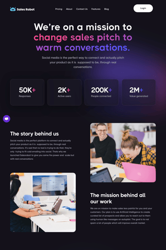 SalesRobot landing page