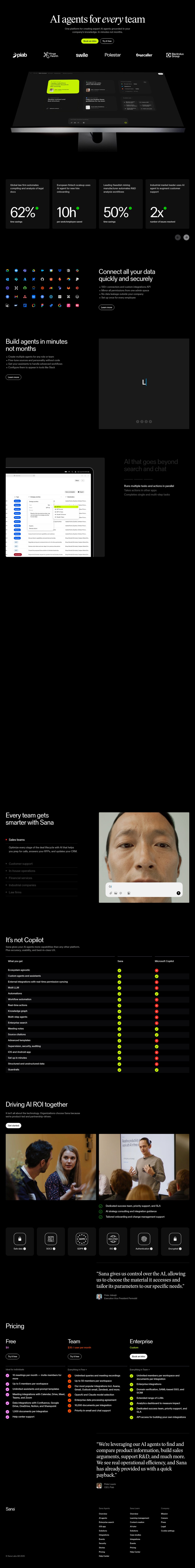 Sana Agents desktop landing page