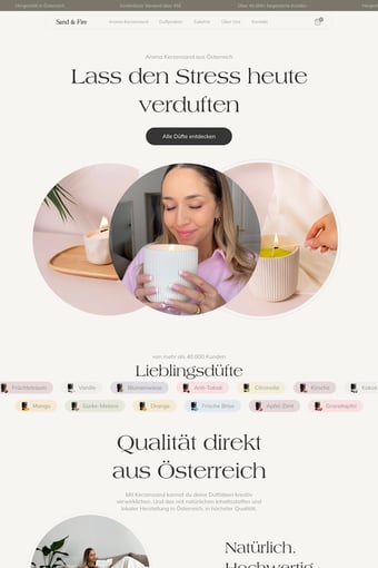 Sand & Fire landing page