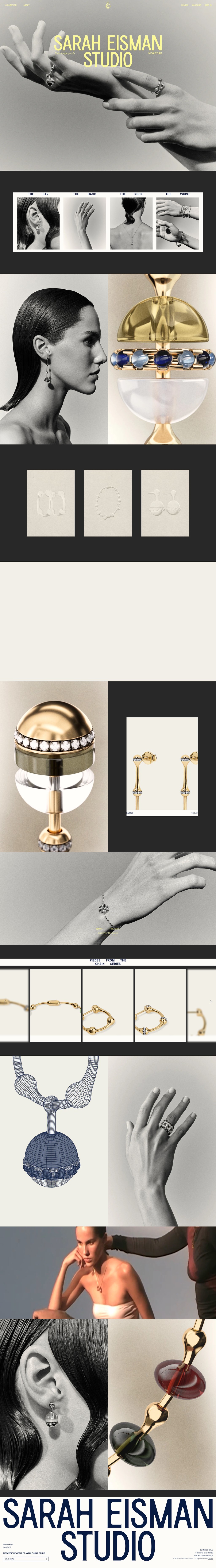 Sarah Eisman Studio desktop landing page