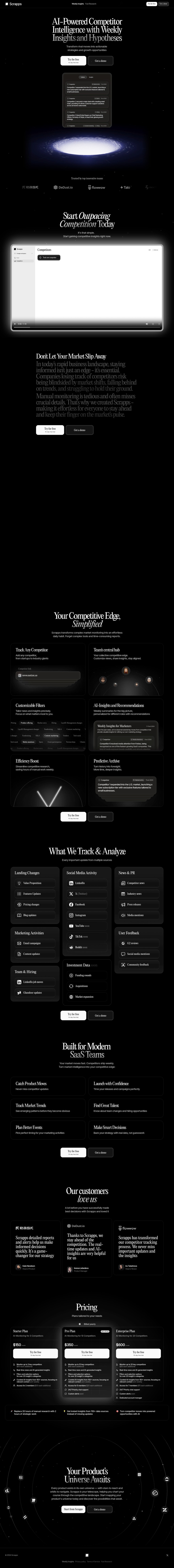 Scrapps desktop landing page