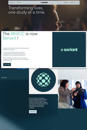 Seriant landing page
