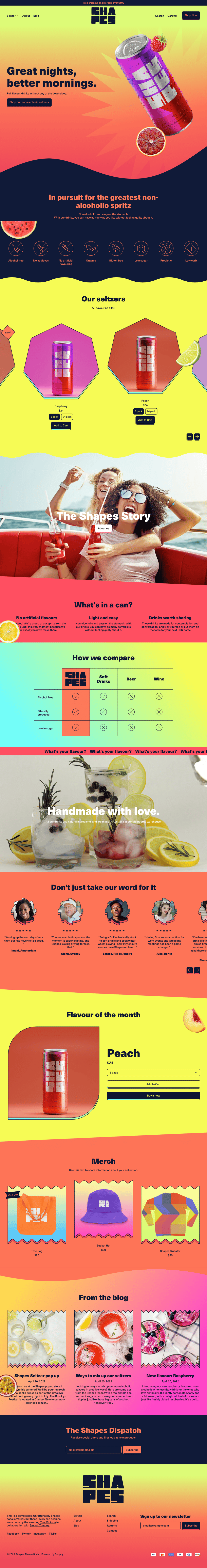 Shapes desktop landing page