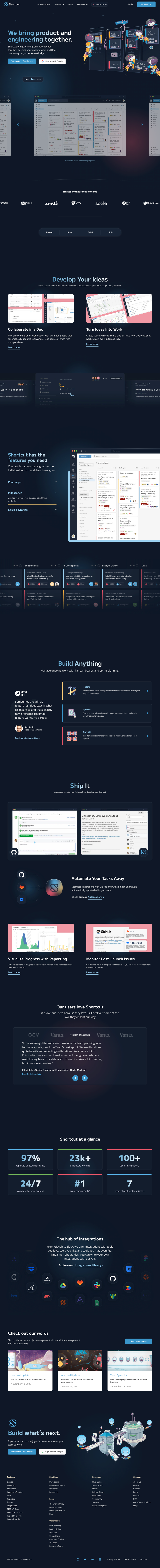 Shortcut desktop landing page