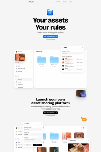 Shuttle landing page