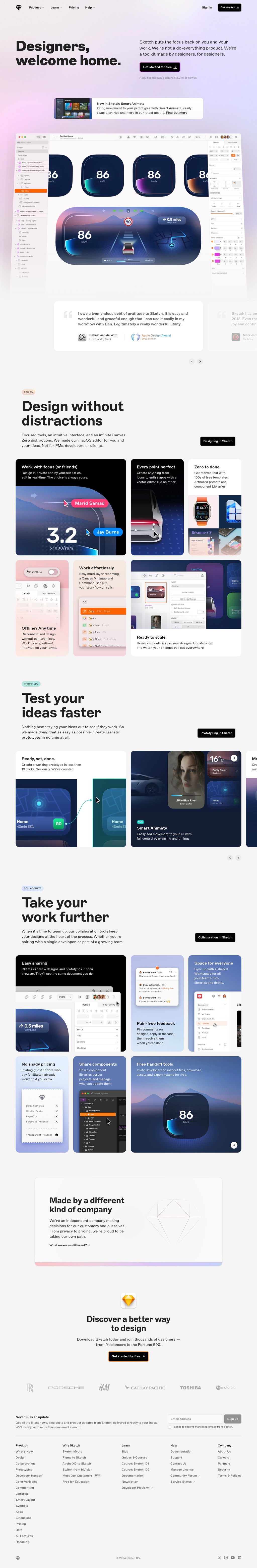 Sketch · Design, prototype, collaborate and handoff desktop landing page