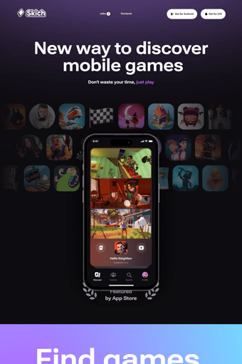 Skich App landing page