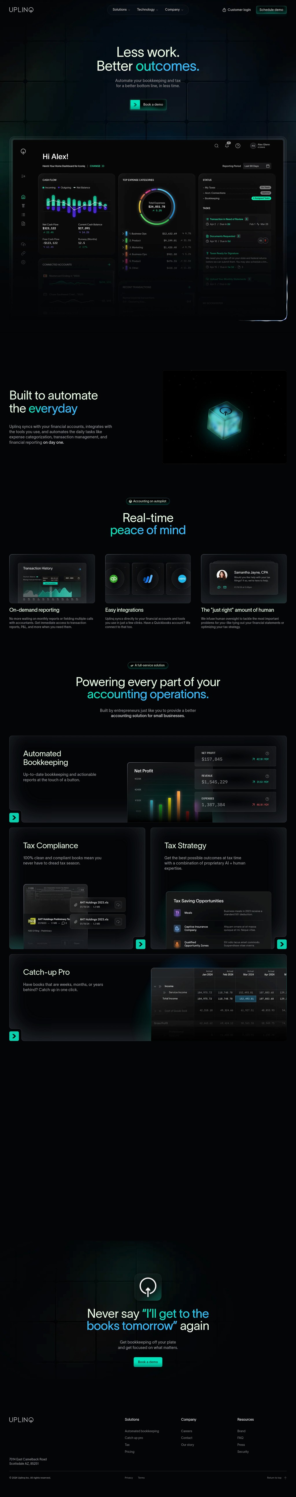 Small Business Accounting Solutions desktop landing page