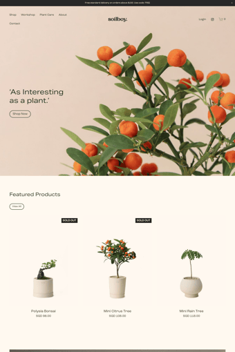 Soilboy landing page