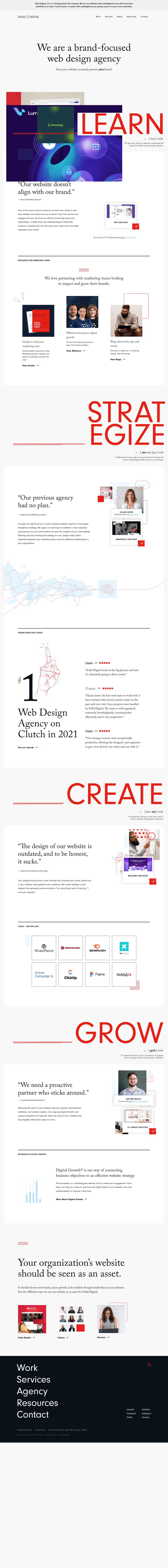 Solid Digital desktop landing page