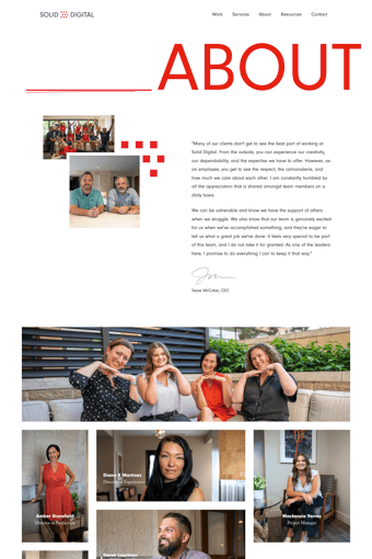 Solid Digital landing page