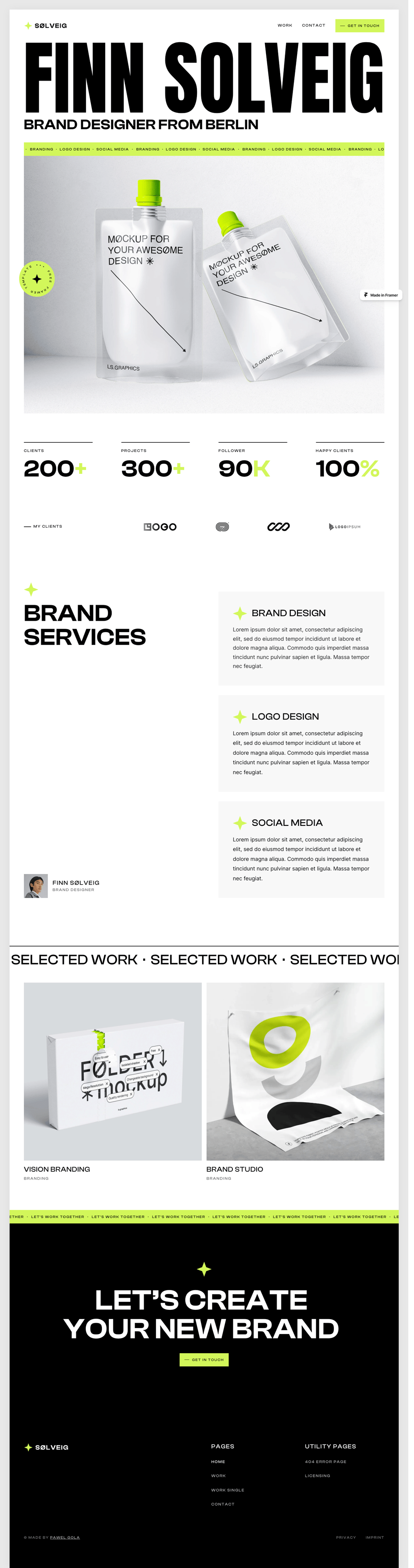 Solveig desktop landing page