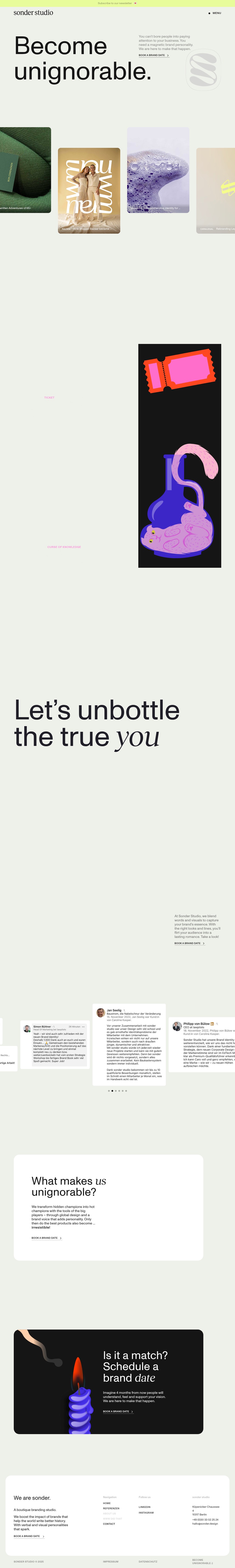 Sonder Studio desktop landing page