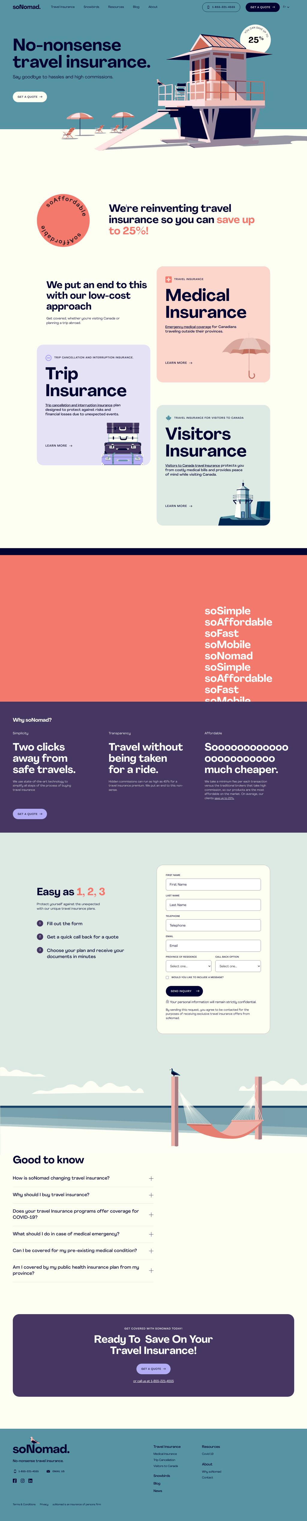 soNomad desktop landing page
