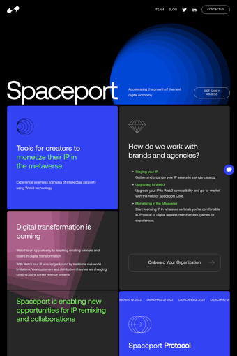 Spaceport Technologies landing page