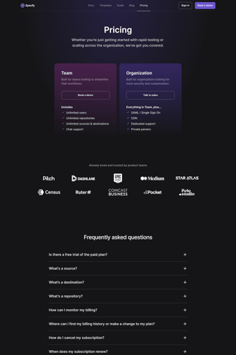 Specify landing page