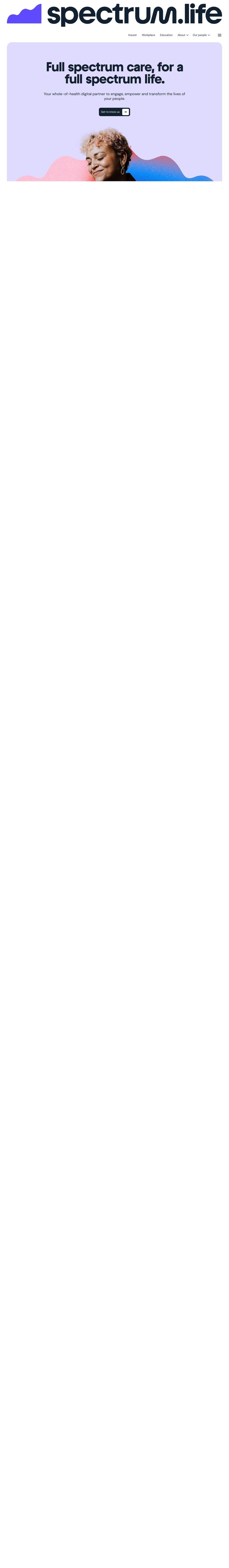 Spectrum.Life desktop landing page