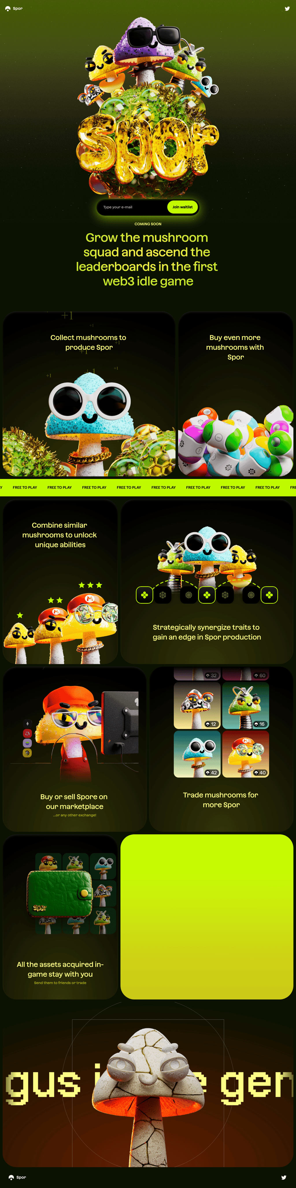 SPOR EXYZ desktop landing page