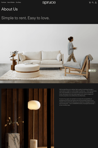 Spruce landing page