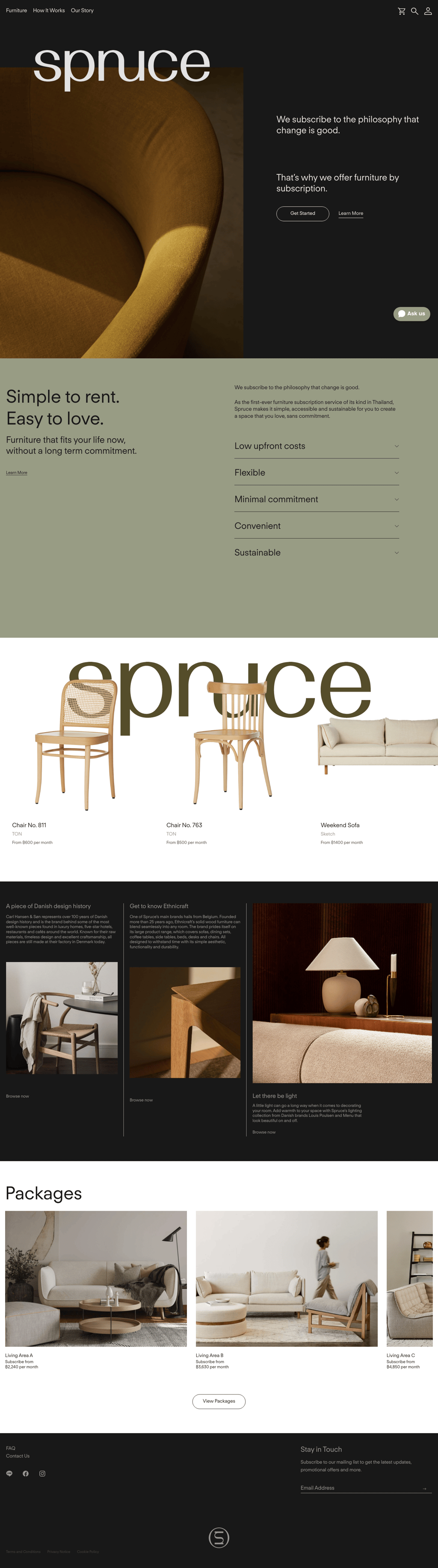 Spruce desktop landing page
