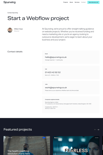 Spurwing landing page