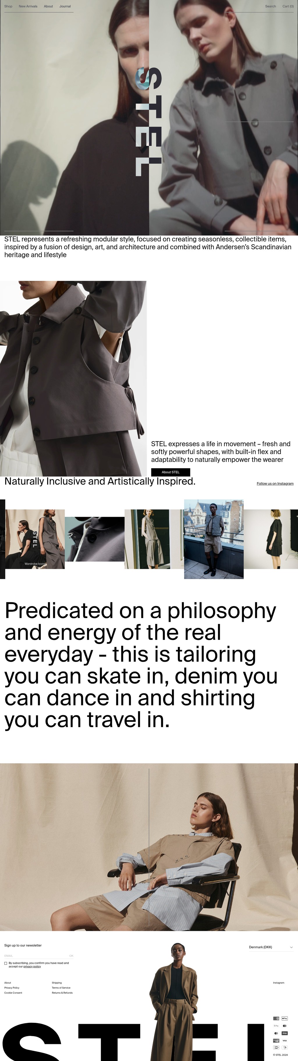 STEL desktop landing page