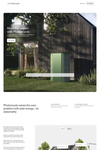 Store the season with Photoncycle landing page