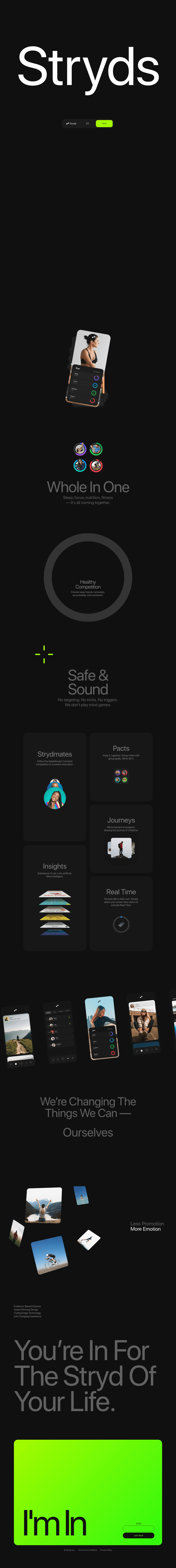 Stryds desktop landing page
