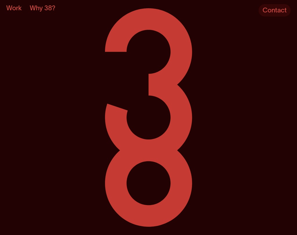 Studio 38 desktop landing page