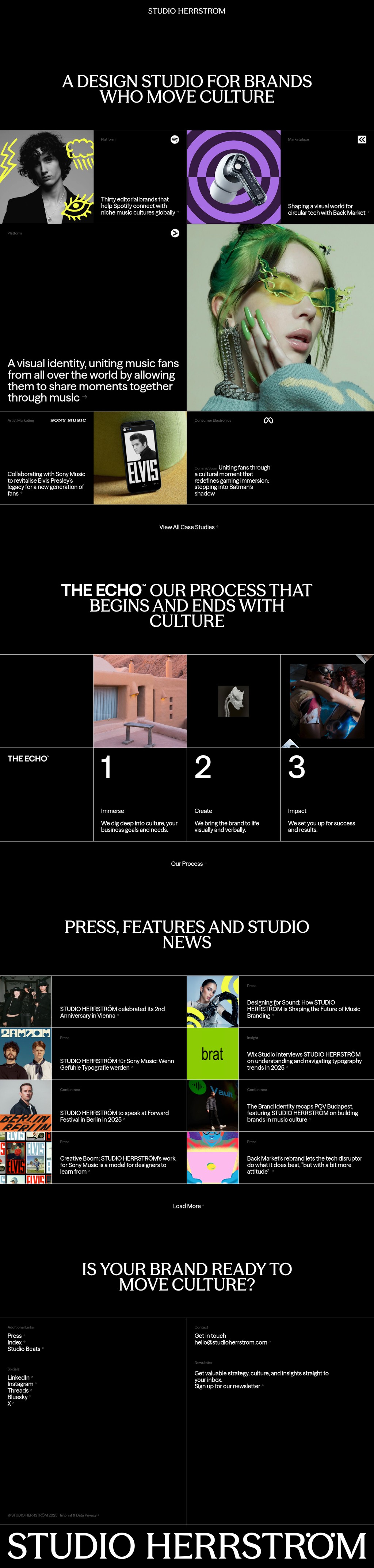 STUDIO HERRSTRÖM desktop landing page