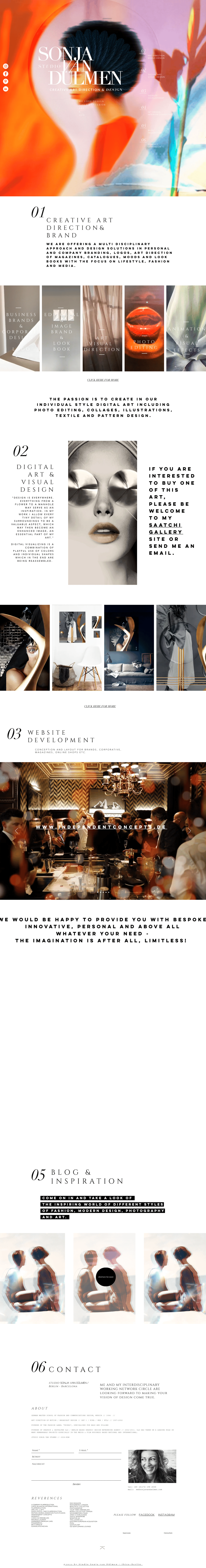 Studio Sonja van Duelmen desktop landing page