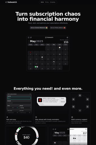 Subwatch landing page