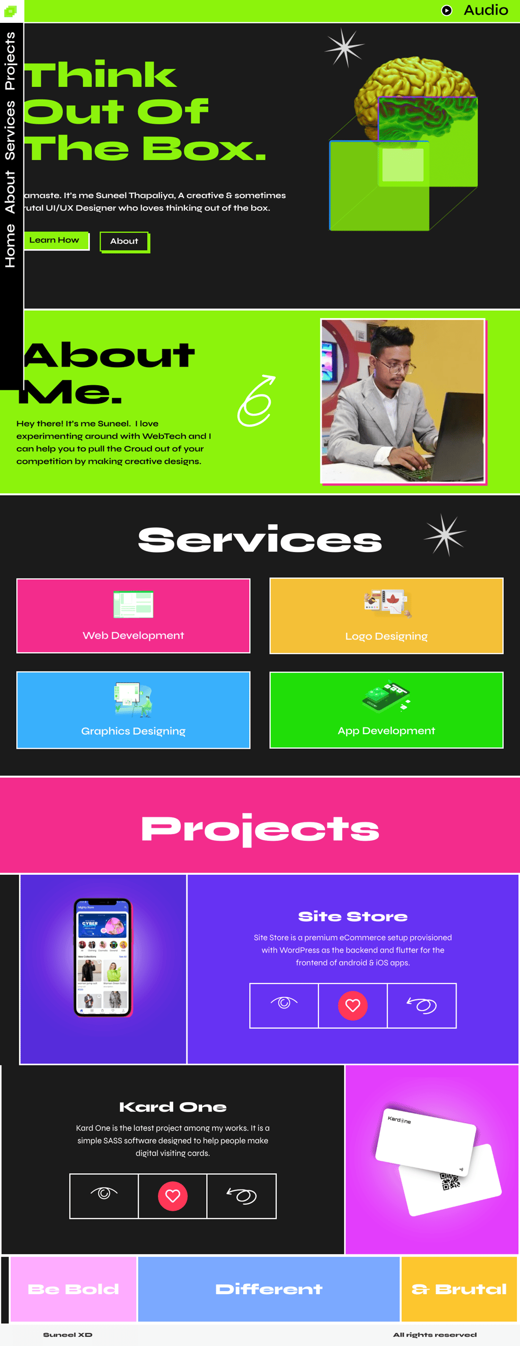 Suneel Thapaliya desktop landing page