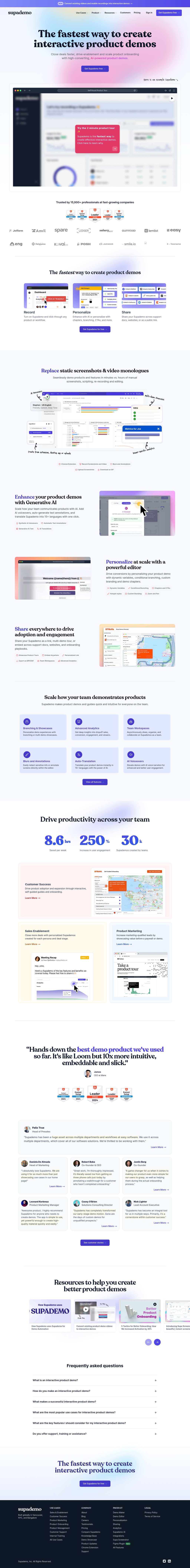 Supademo desktop landing page