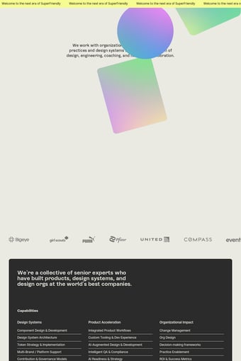 SuperFriendly landing page