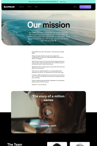 Superlink landing page