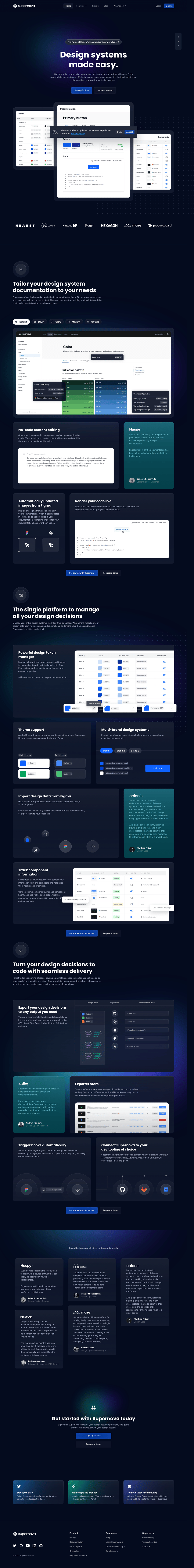 Supernova desktop landing page