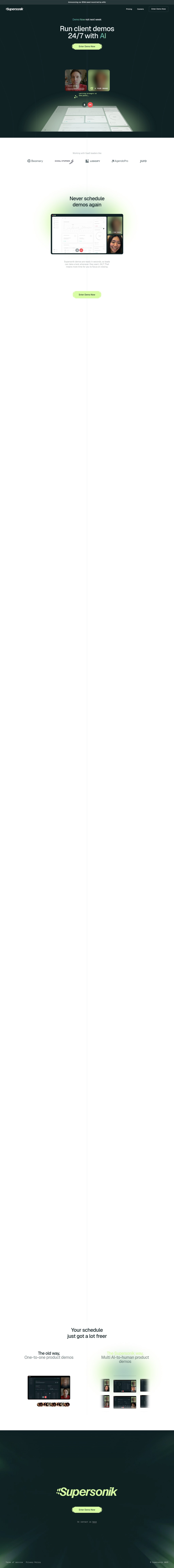 Supersonik desktop landing page