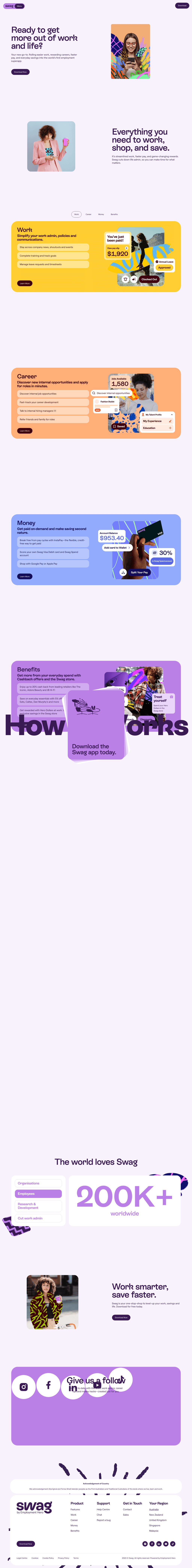 Swag desktop landing page