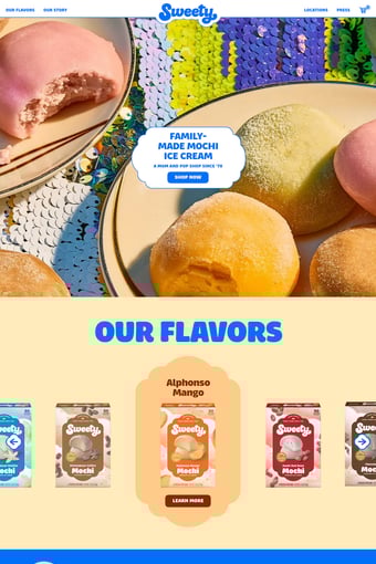 Sweety Ice Cream landing page