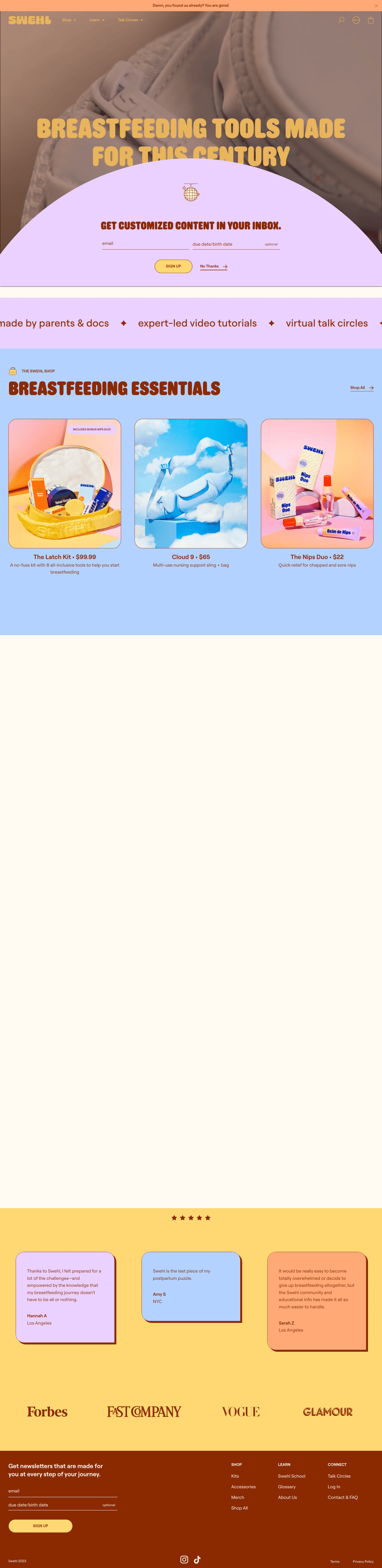 Swehl desktop landing page