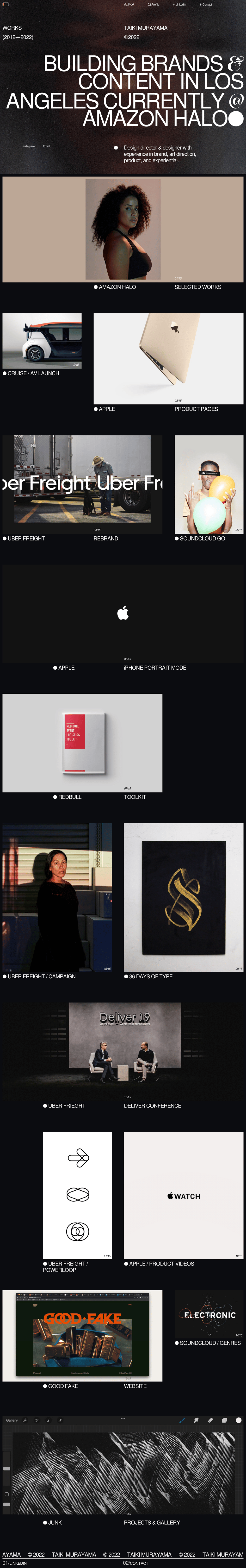 Taiki Murayama desktop landing page