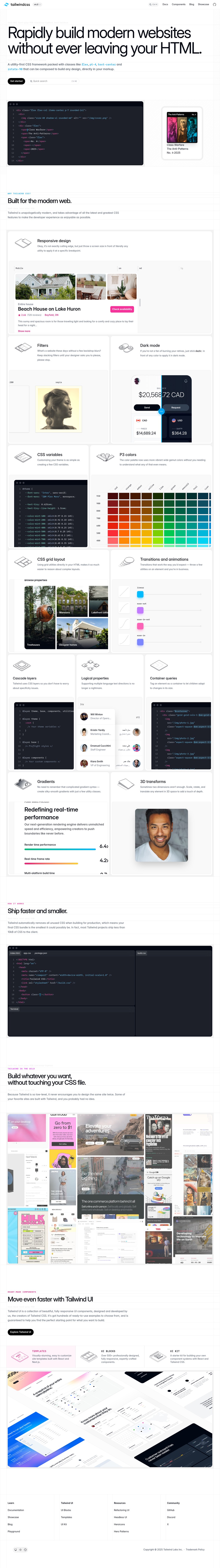 Tailwind CSS desktop landing page