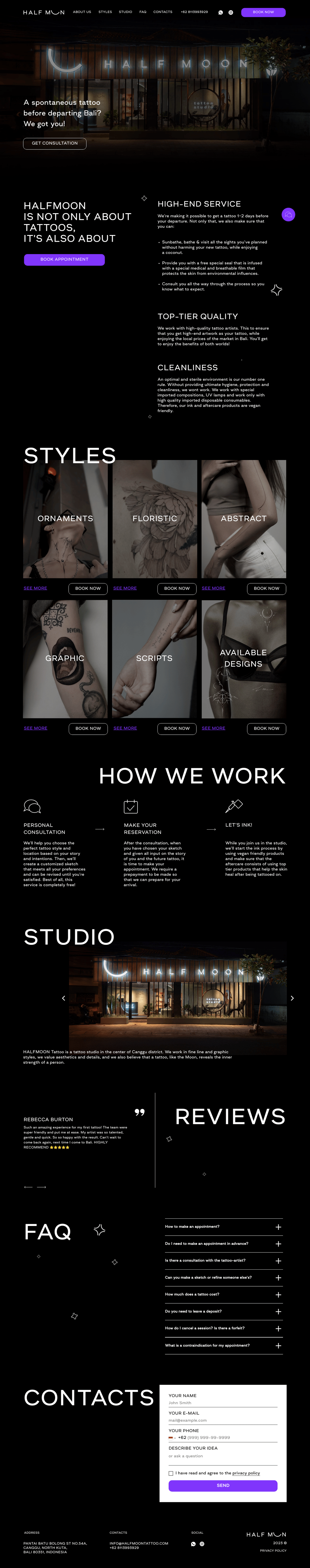 Halfmoon desktop landing page