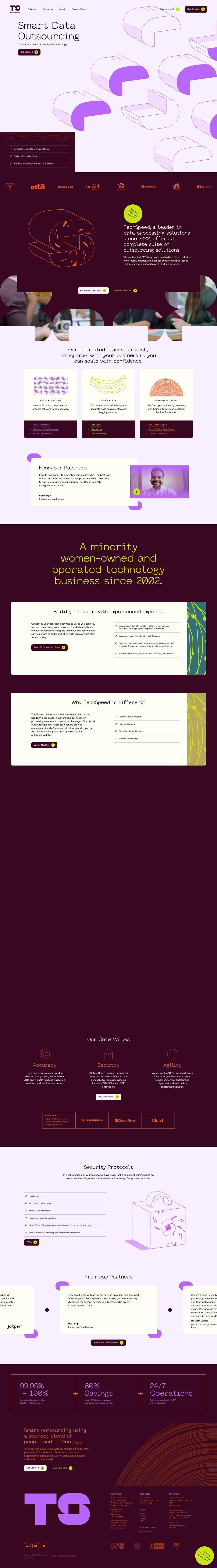 Tech Speed desktop landing page