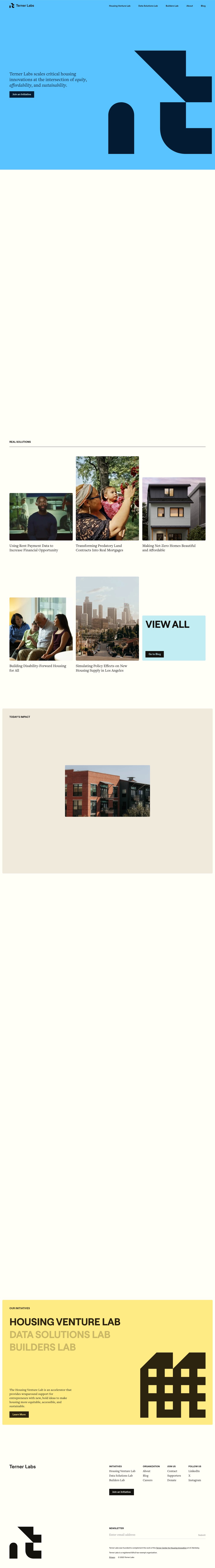 Terner Labs desktop landing page