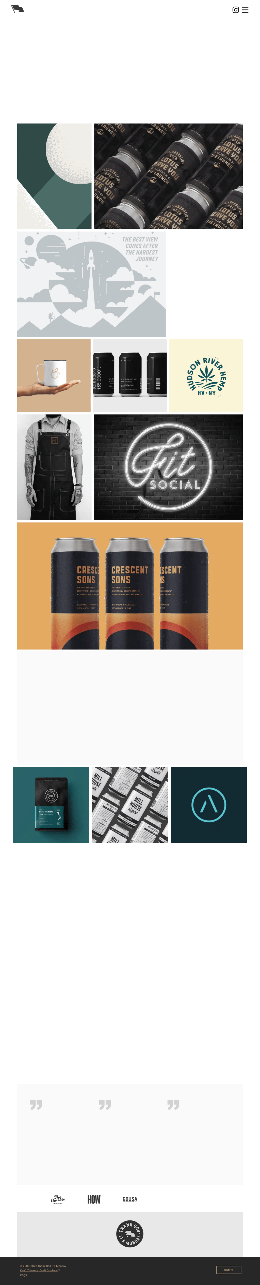 Thank God It's Monday desktop landing page