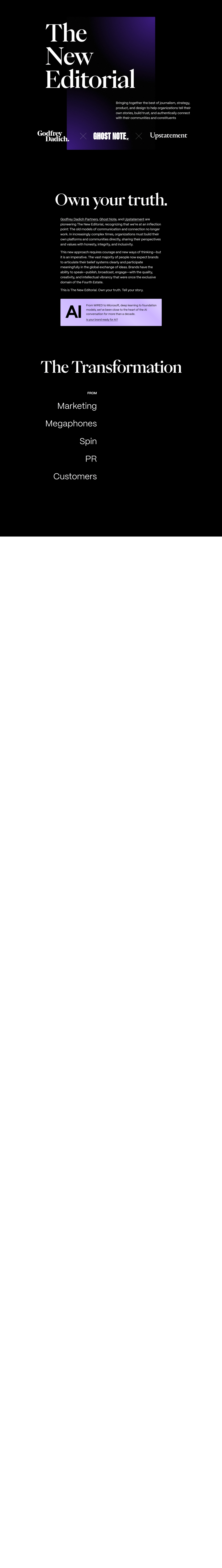 The New Editorial desktop landing page